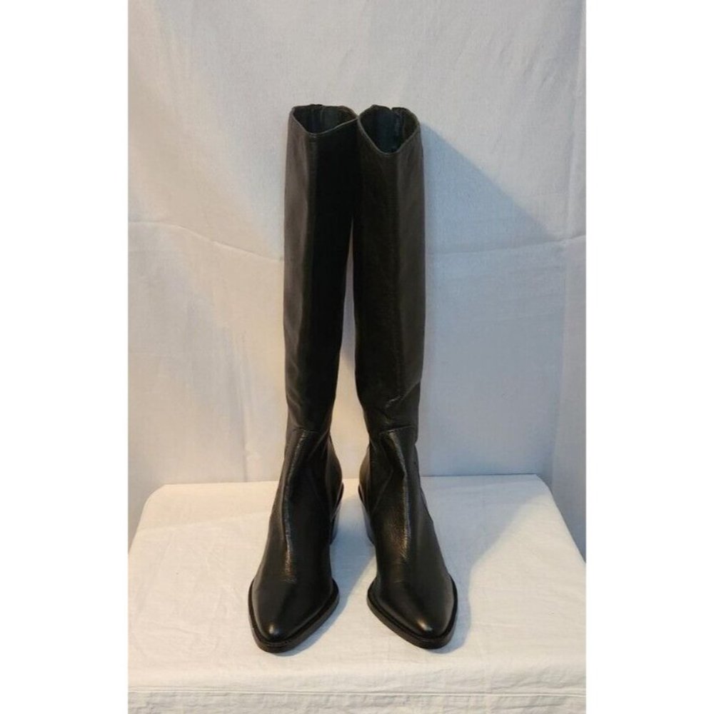 DF Diane Von Furstenberg Black Knee Boots Back Zipper Size 7.5